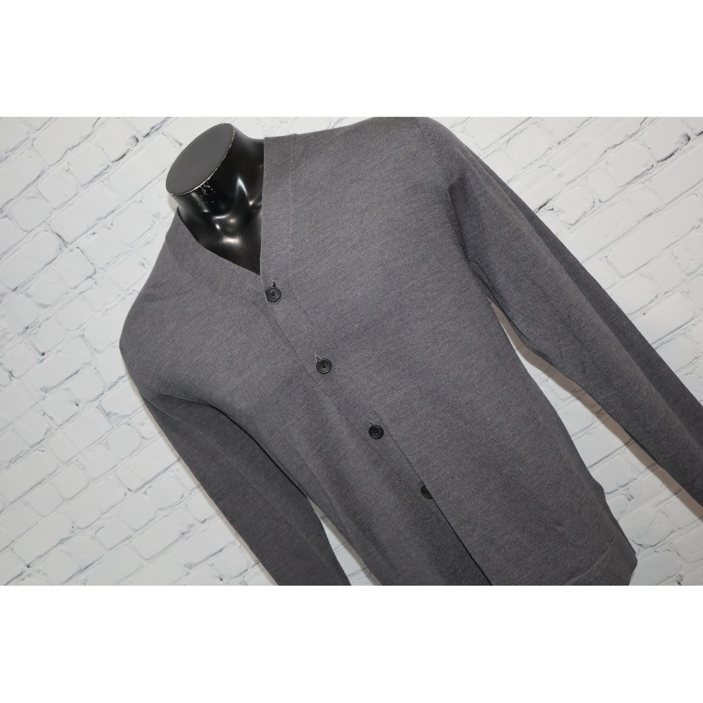 Charles Tyrwhitt Merino Wool Cardigan Mens Large Gray Button Front Sweater